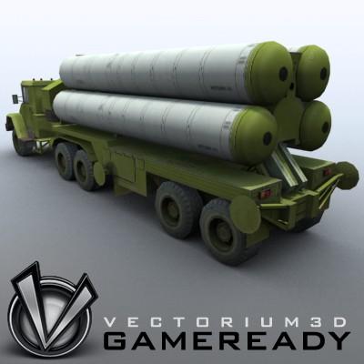 3D Model of Game-ready model of modern Russian/Chinese SAM S-300PMU (SA-10 Grumble). - 3D Render 2